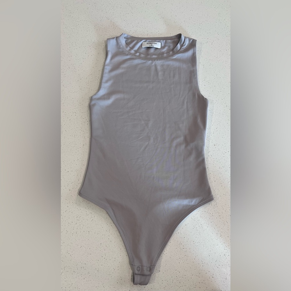 Babaton Aritzia Women’s Grey High Neck Contour Sleeveless Bodysuit XS